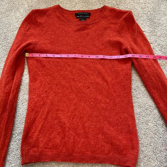 Tahari Women's Pure Luxe 100% Cashmere Rust Crewneck Sweater Size S - Picture 9 of 9